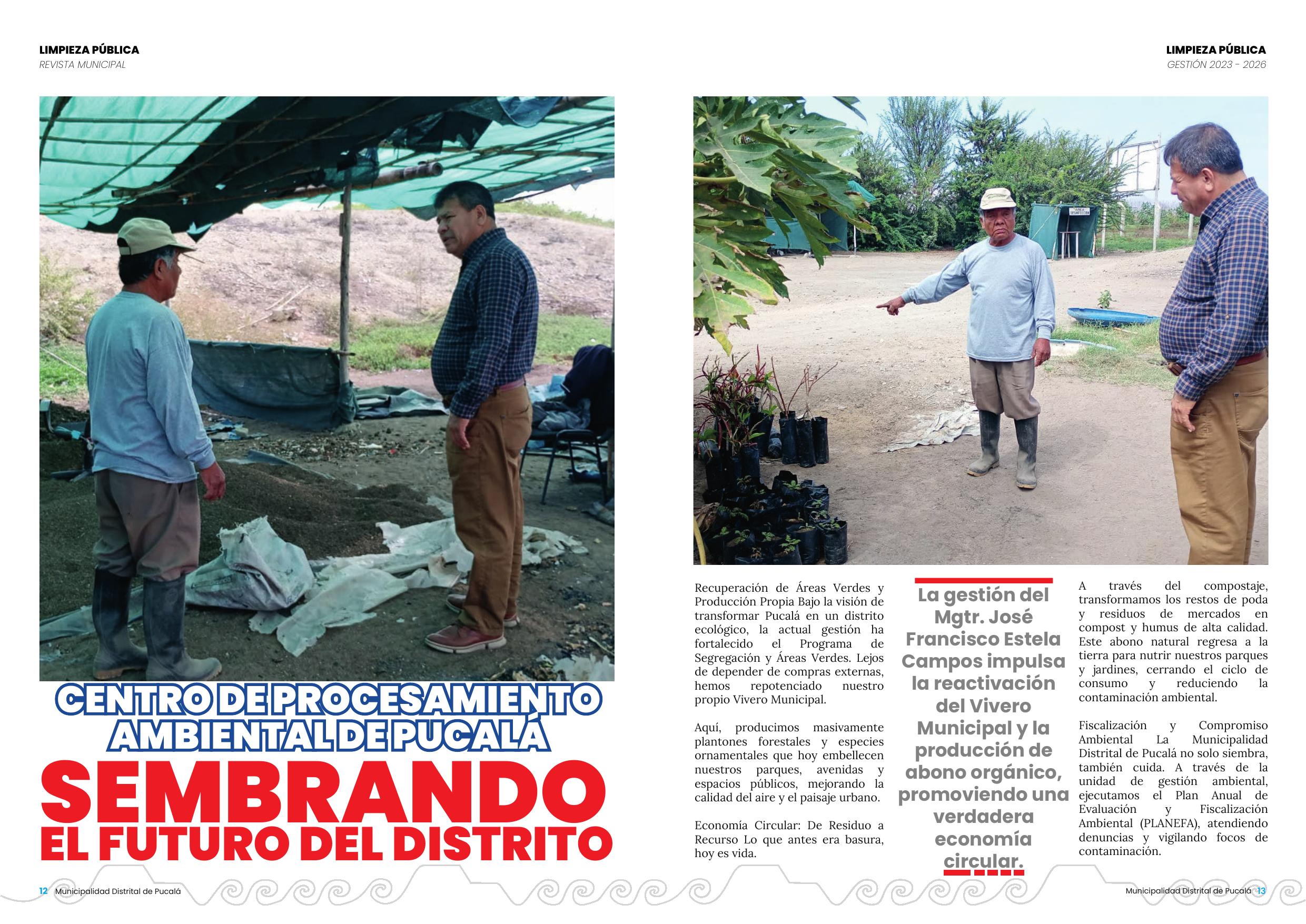 Áreas verdes y vivero municipal de Pucalá