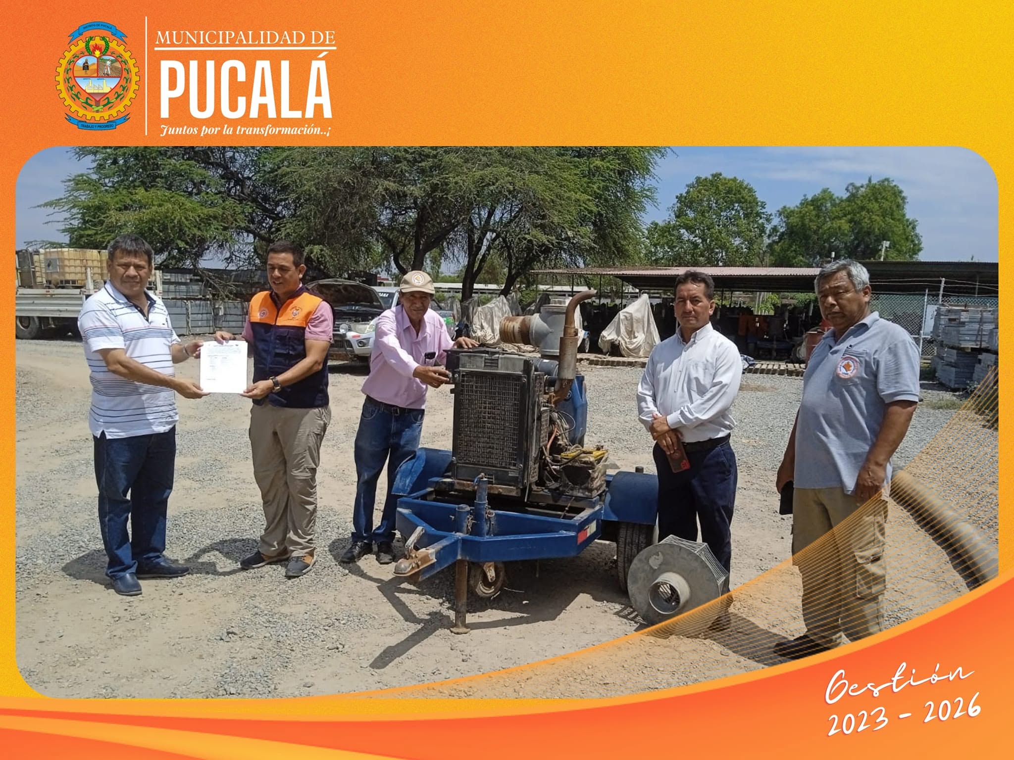 Gestión de motobomba con apoyo del COER para Pucalá
